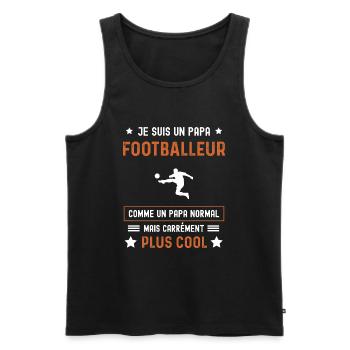 papa footballeur normal père football - Débardeur bio Premium Homme - noir - Devant - Michal (187cm)