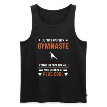 papa gymnaste normal père gym - Débardeur bio Premium Homme - noir - Devant - Michal (187cm)