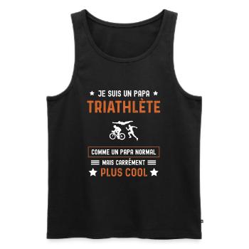 papa triathlète normal père triathlon - Débardeur bio Premium Homme - noir - Devant - Michal (187cm)