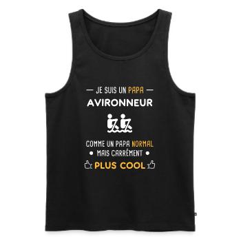 je suis un papa avironneur aviron - Débardeur bio Premium Homme - noir - Devant - Michal (187cm)