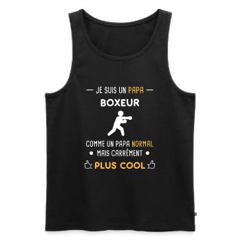 je suis un papa boxeur boxe combat - Débardeur bio Premium Homme - noir - Devant - Michal (187cm)