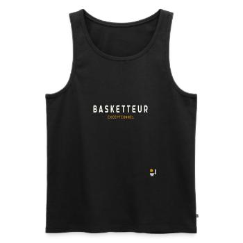 Basketteur Exceptionnel - Débardeur bio Premium Homme - noir - Devant - Michal (187cm)