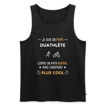 je suis un papa duathlète duathlon - Débardeur bio Premium Homme - noir - Devant - Michal (187cm)