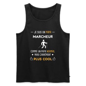 je suis un papa marcheur marche nordique - Débardeur bio Premium Homme - noir - Devant - Michal (187cm)