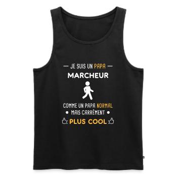 je suis un papa marcheur marche - Débardeur bio Premium Homme - noir - Devant - Michal (187cm)