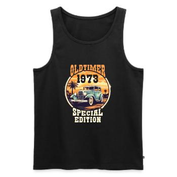 Oldtimer vintage 1973 Special Edition - Men's Premium Organic Tank Top - black - Front - Michal (187cm)