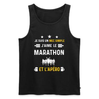 apéro marathon mec simple cadeau apéro - Débardeur bio Premium Homme - noir - Devant - Michal (187cm)