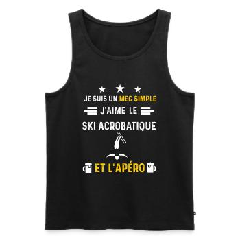 apéro ski acrobatique mec simple cadeau apéro - Débardeur bio Premium Homme - noir - Devant - Michal (187cm)