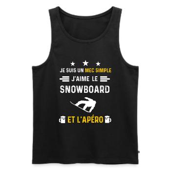 apéro snowboard mec simple cadeau apéro - Débardeur bio Premium Homme - noir - Devant - Michal (187cm)