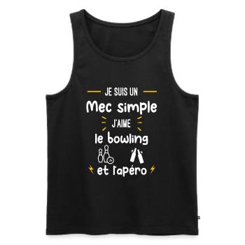 bowling quilles apéro mec simple humour - Débardeur bio Premium Homme - noir - Devant - Michal (187cm)