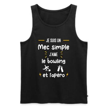 bowling apéro mec simple humour - Débardeur bio Premium Homme - noir - Devant - Michal (187cm)
