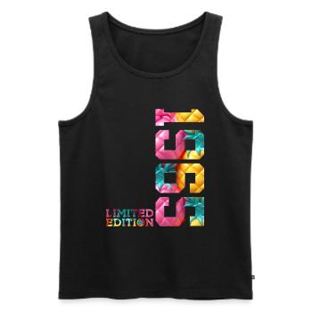 61ST BIRTHDAY LIMITED EDITION 1965 - Men's Premium Organic Tank Top - black - Front - AI Model Male 178 light (178cm)