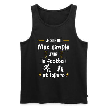 football apéro mec simple humour - Débardeur bio Premium Homme - noir - Devant - Michal (187cm)