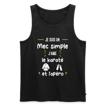 karaté karategi apéro mec simple humour - Débardeur bio Premium Homme - noir - Devant - Michal (187cm)