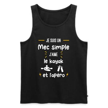 kayak apéro mec simple humour - Débardeur bio Premium Homme - noir - Devant - Michal (187cm)