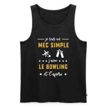 bowling mec simple apéro cadeau bouliste - Débardeur bio Premium Homme - noir - Devant - Michal (187cm)