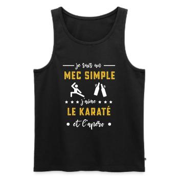 karaté mec simple apéro cadeau karatéka - Débardeur bio Premium Homme - noir - Devant - AI Model Male 178 light (178cm)