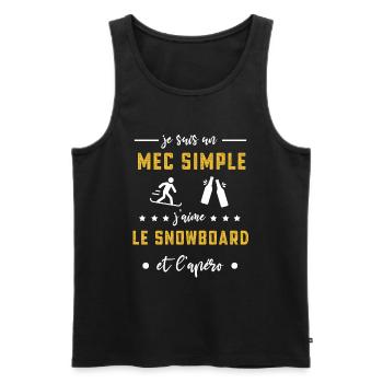 snowboard mec simple apéro cadeau snowboardeur - Débardeur bio Premium Homme - noir - Devant - Michal (187cm)