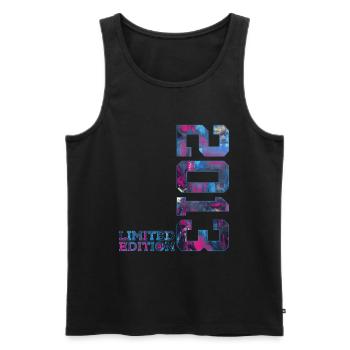 13. GEBURTSTAG 13 JAHRE LIMITED EDITION 2013 - Männer Premium Bio Tank Top - Schwarz - Vorne - Michal (187cm)