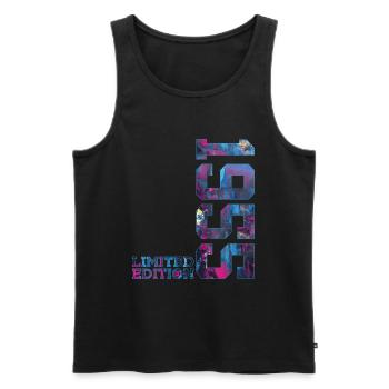 71. GEBURTSTAG 71 JAHRE LIMITED EDITION 1955 - Männer Premium Bio Tank Top - Schwarz - Vorne - Michal (187cm)