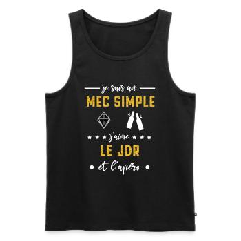 jdr mec simple apéro cadeau - Débardeur bio Premium Homme - noir - Devant - Michal (187cm)