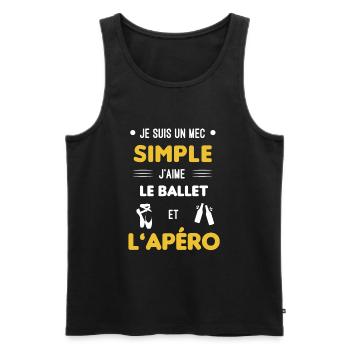 ballet et apéro mec simple - Débardeur bio Premium Homme - noir - Devant - Michal (187cm)