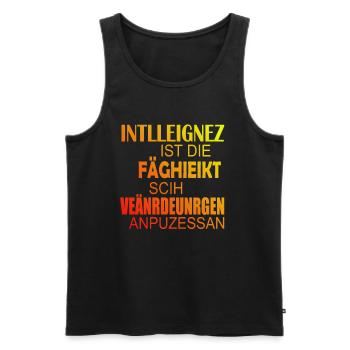 Wortspiel Intelligenz Veränderung Fähigkeit - Männer Premium Bio Tank Top - Schwarz - Vorne - Michal (187cm)