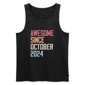 Bogosse born in October 2024 - Fête d'anniversair - Men's Premium Organic Tank Top - black - Front - Michal (187cm)