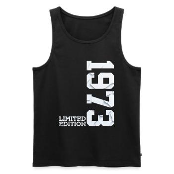 53RD BIRTHDAY LIMITED EDITION 1973 - Men's Premium Organic Tank Top - black - Front - AI Model Male 178 light (178cm)