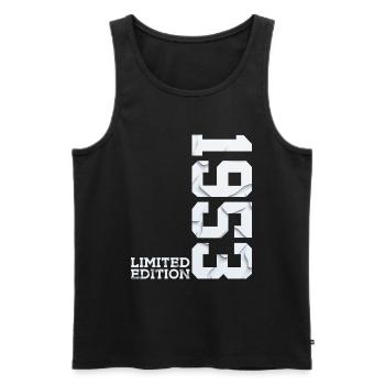 73RD BIRTHDAY LIMITED EDITION 1953 - Men's Premium Organic Tank Top - black - Front - AI Model Male 178 light (178cm)