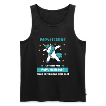 Dad Unicorn Dab Dab Normal Humor Gift Dad - Men's Premium Organic Tank Top - black - Front - AI Model Male 178 light (178cm)