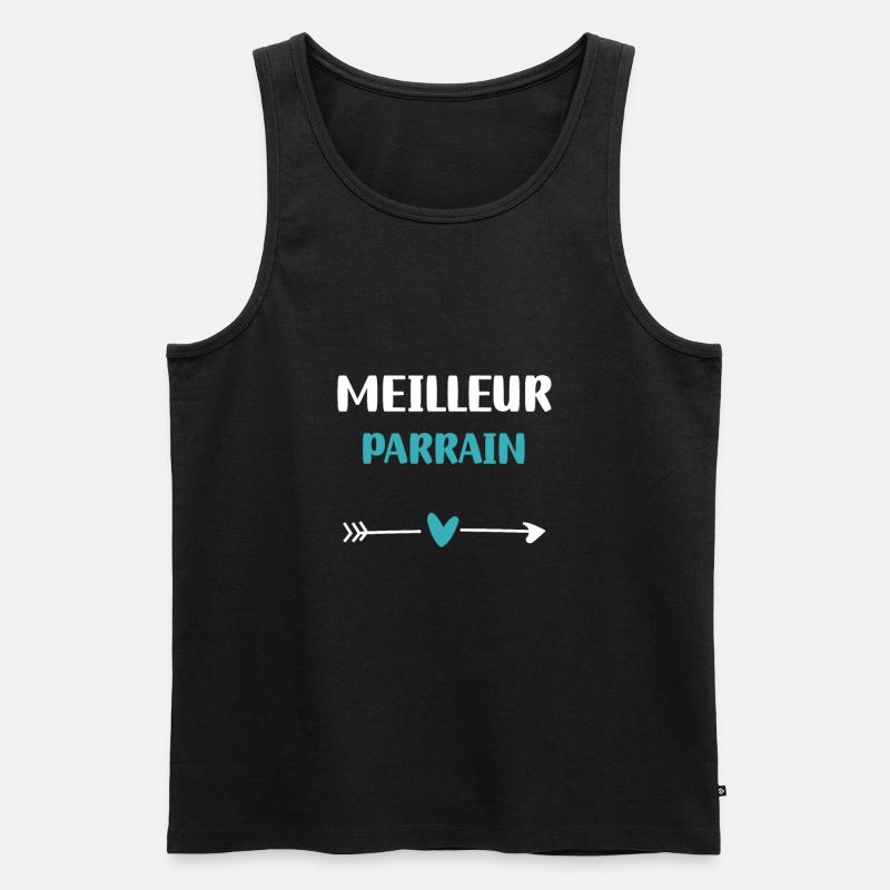 Bester Pate Herz Geschenk Pate - Männer Premium Bio Tank Top - Schwarz