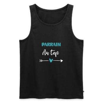 Pate oben Herz Pate Geschenk - Männer Premium Bio Tank Top - Schwarz - Vorne - AI Model Male 178 light (178cm)