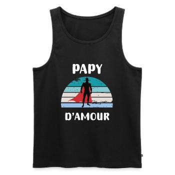 Opa Retro Liebe Vintage Opa - Männer Premium Bio Tank Top - Schwarz - Vorne - AI Model Male 178 light (178cm)