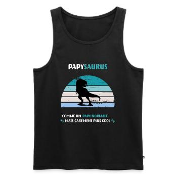 Opa Saurus Normaler Dinosaurier T Rex Opa - Männer Premium Bio Tank Top - Schwarz - Vorne - Michal (187cm)