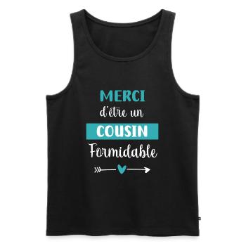 Thank You Cousin Terrific Gift Cousin - Men's Premium Organic Tank Top - black - Front - Michal (187cm)