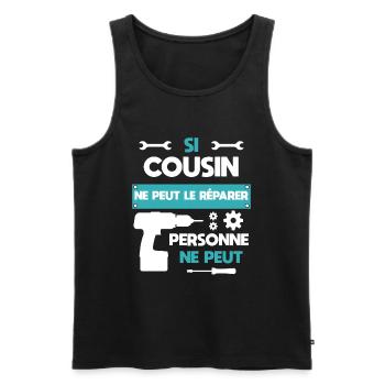 DIY Cousin Handyman Humor Cousin Gift - Men's Premium Organic Tank Top - black - Front - Michal (187cm)