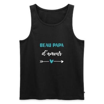 Beautiful Daddy Love Heart Gift - Men's Premium Organic Tank Top - black - Front - Michal (187cm)