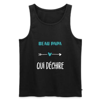 Beautiful Dad Tearing Humor Gift - Men's Premium Organic Tank Top - black - Front - Michal (187cm)