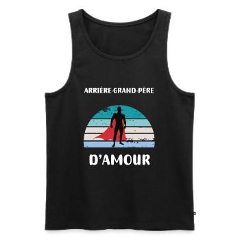 arrière-grand-père d'amour rétro vintage - Débardeur bio Premium Homme - noir - Devant - Michal (187cm)