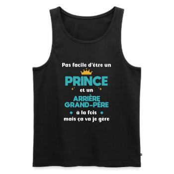 Urgroßvater Prinz - Männer Premium Bio Tank Top - Schwarz - Vorne - Michal (187cm)