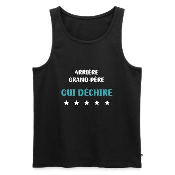 Urgroßvater Tearing Personalisiert - Männer Premium Bio Tank Top - Schwarz - Vorne - Michal (187cm)