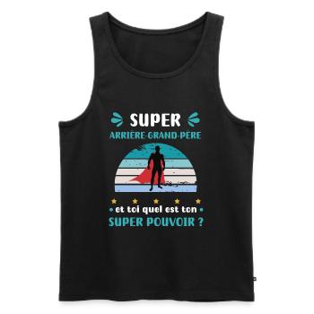 Great-grandfather superpower - Men's Premium Organic Tank Top - black - Front - Michal (187cm)