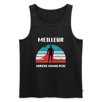 meilleur arrière-grand-père rétro vintage - Débardeur bio Premium Homme - noir - Devant - Michal (187cm)