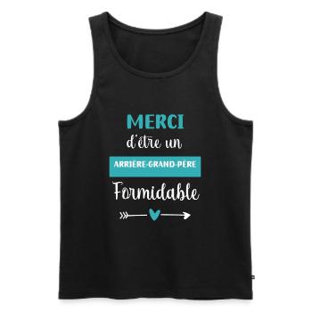 Danke Urgroßvater grandios - Männer Premium Bio Tank Top - Schwarz - Vorne - Michal (187cm)