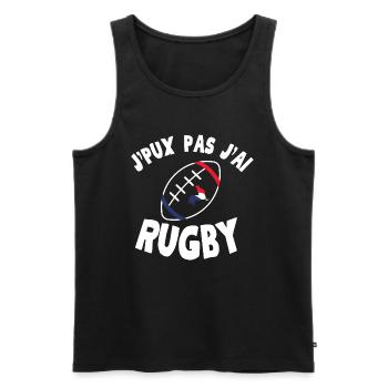 J peux pas j ai Rugby - Débardeur bio Premium Homme - noir - Devant - Michal (187cm)