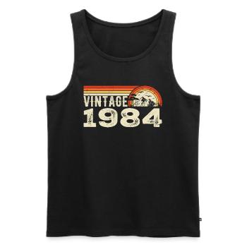 Vintage 1984 Cadeau Anniversaire 1984 Rétro 1984 - Débardeur bio Premium Homme - noir - Devant - Michal (187cm)