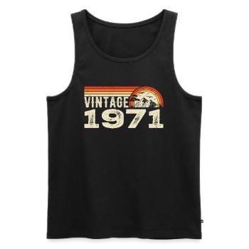 Vintage 1971 Birthday Gift 1971 Retro 1971 - Men's Premium Organic Tank Top - black - Front - Michal (187cm)