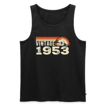Vintage 1953 Retro 1953 Geburtstagsgeschenk - Männer Premium Bio Tank Top - Schwarz - Vorne - Michal (187cm)