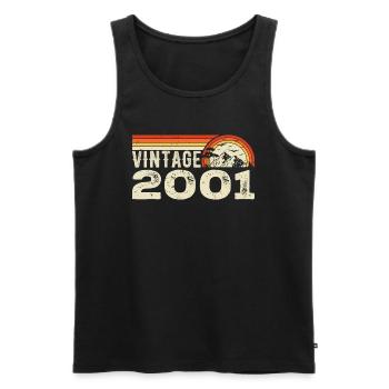 Vintage 2001 Retro 2001 Birthday Gift 2001 - Men's Premium Organic Tank Top - black - Front - AI Model Male 178 light (178cm)